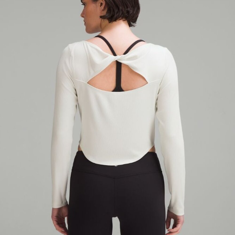 NWT Lululemon Modal Silk Twist-Back Yoga Long-Sleeve Shirt Size 8 | Bone